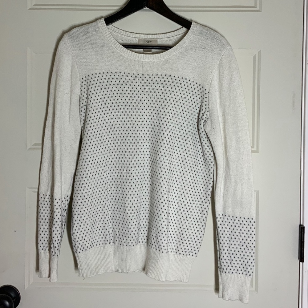 Loft Knitted Sweater with Hearts Size S